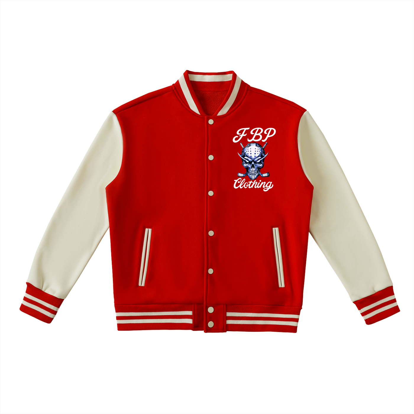 Two-Tone Fleeced Varsity Jacket hockey