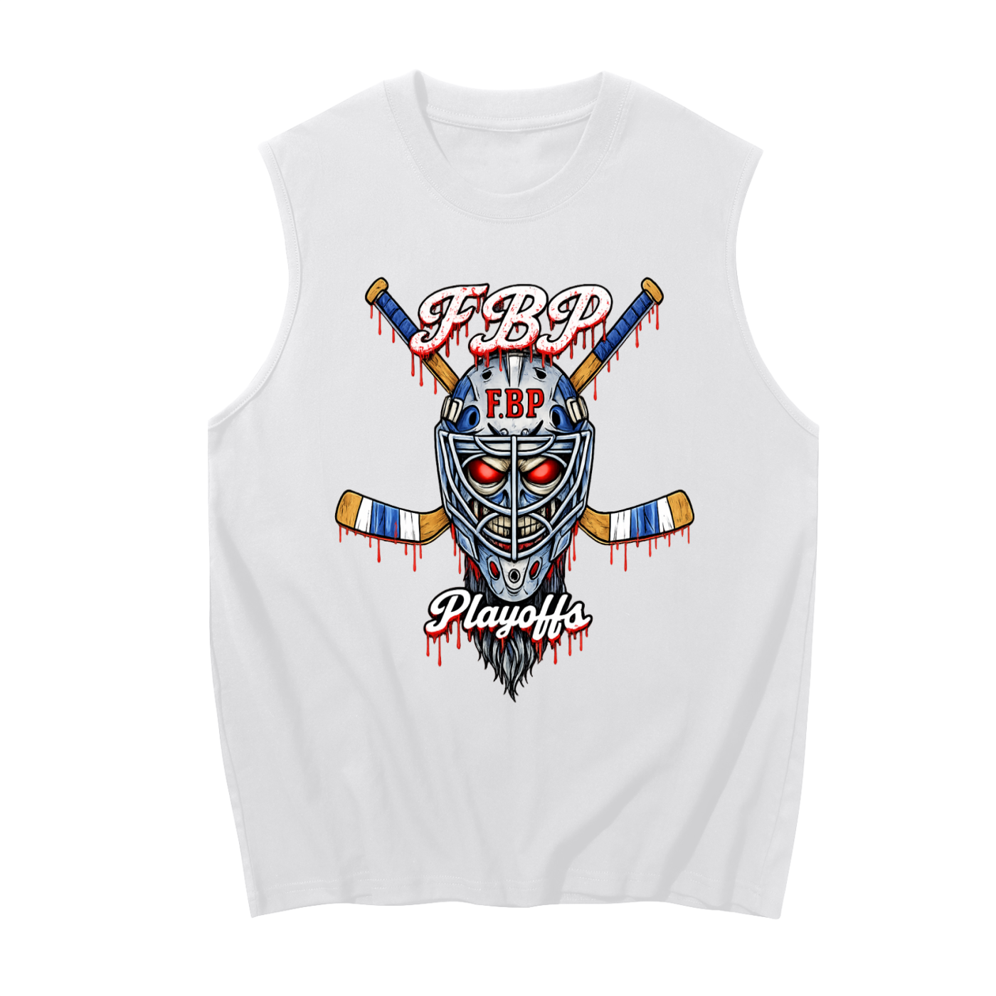 Men's Sleeveless Cotton Tank Top Playoff Goalie