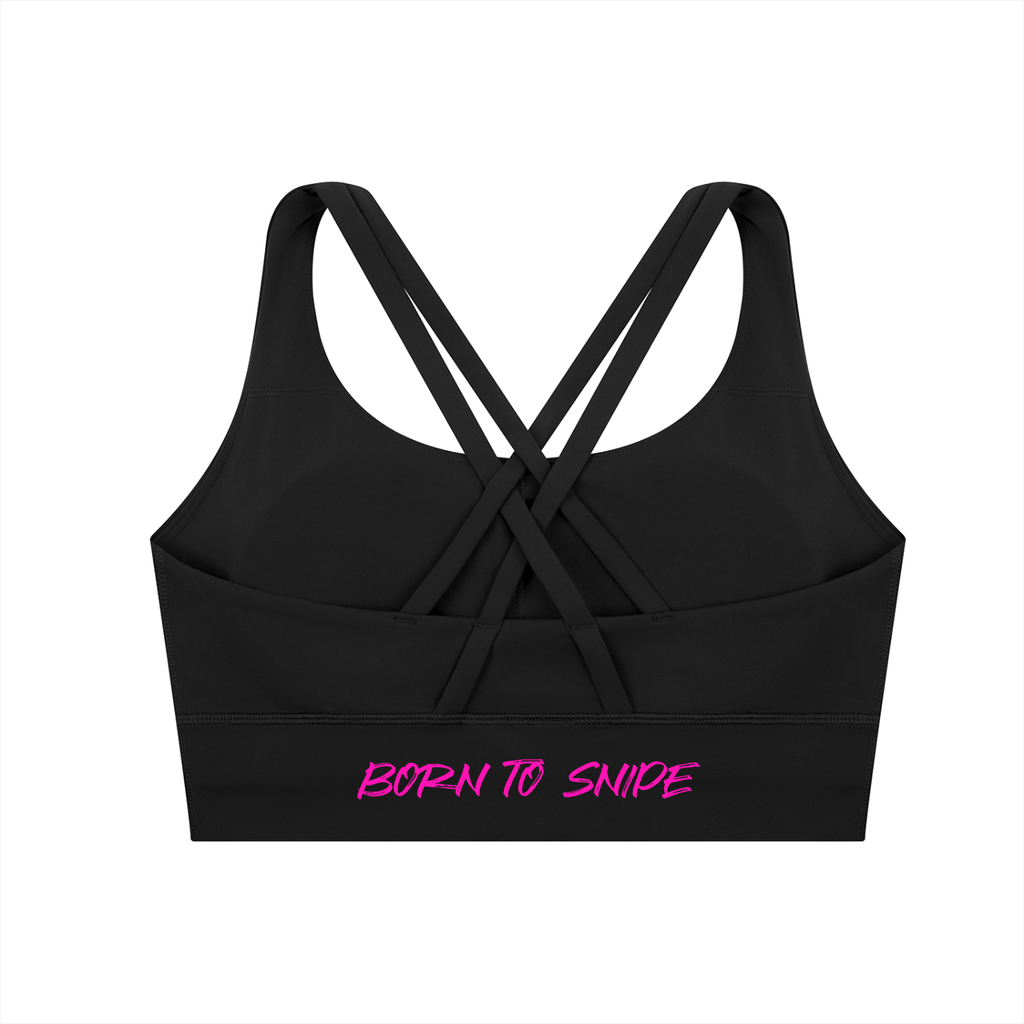 Strappy Criss-Cross Sports Bra Hockey Sniper