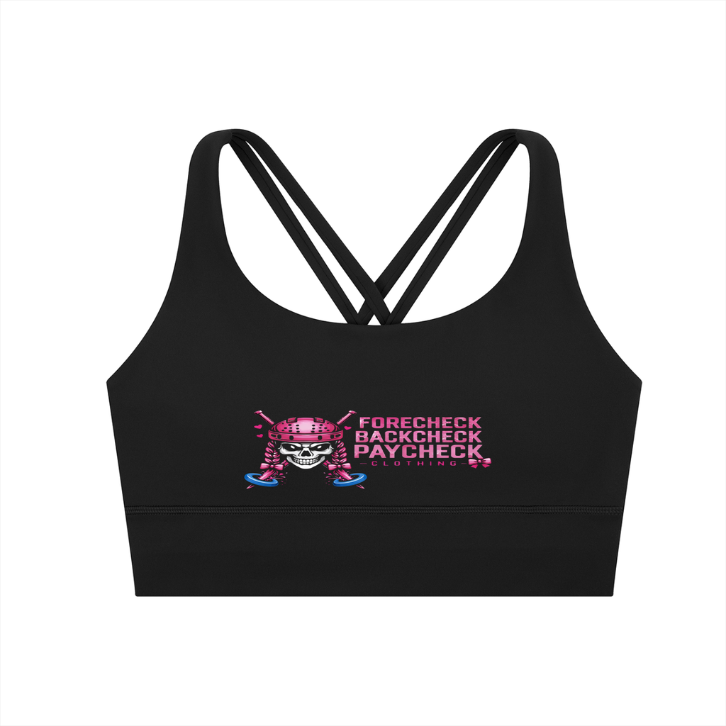 Strappy Criss-Cross Sports Bra Ringette Sniper