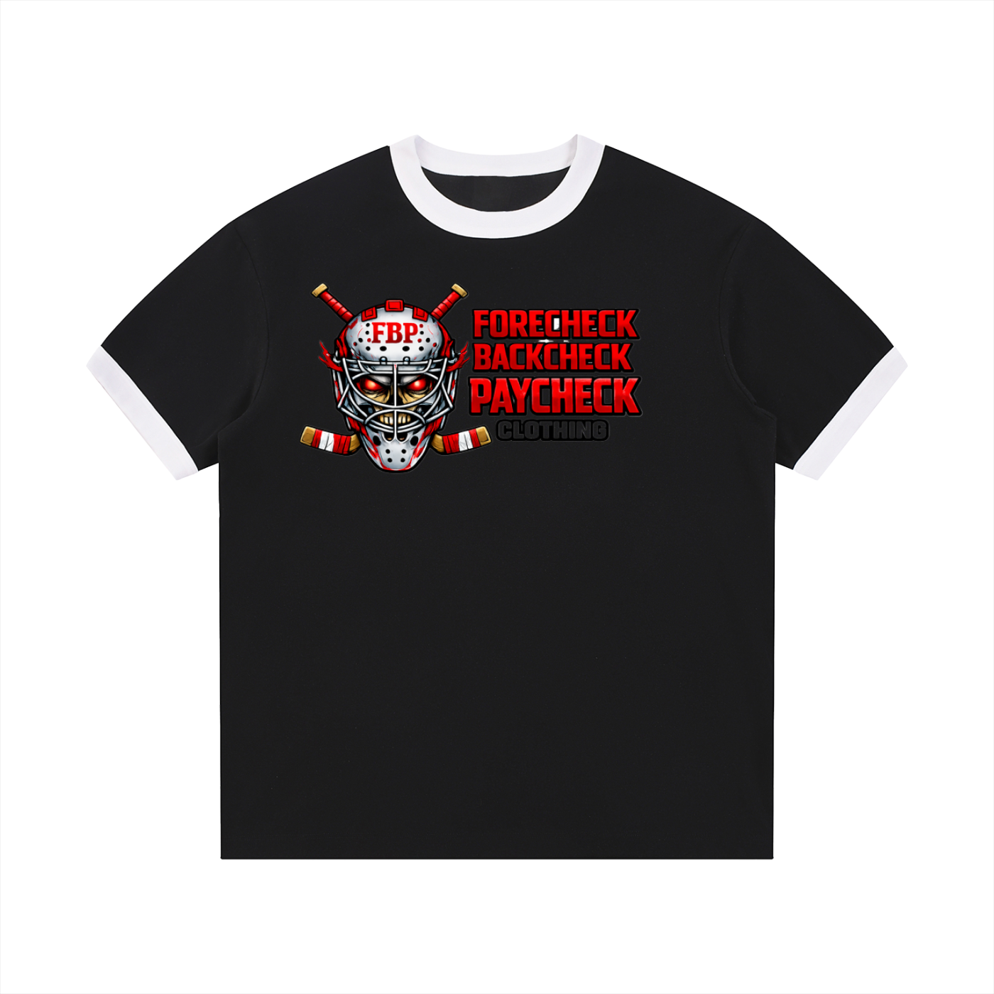 Contrast Edge Ribbed Crewneck T-Shirt Goalie Warrior