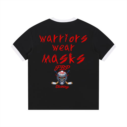 Contrast Edge Ribbed Crewneck T-Shirt Goalie Warrior