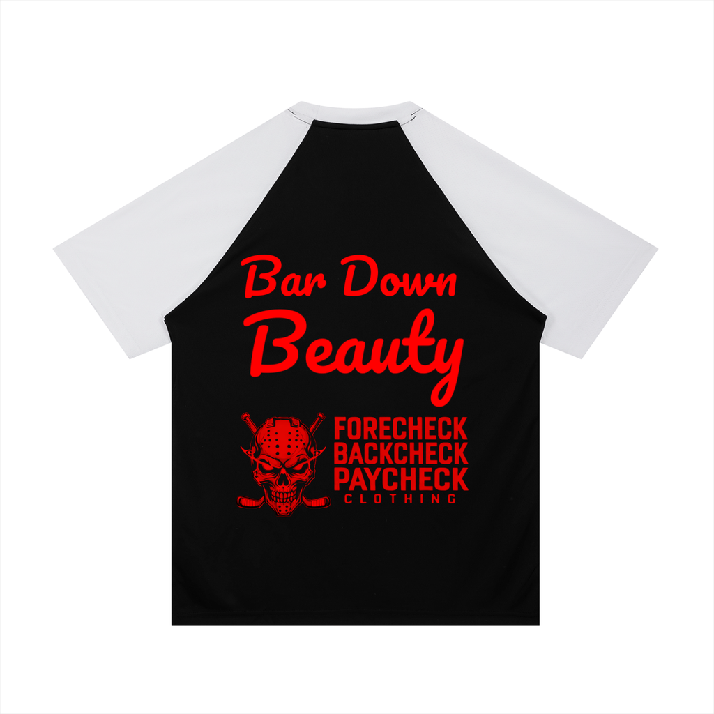 Contrast Raglan Sleeve Mesh T-Shirt Beauty