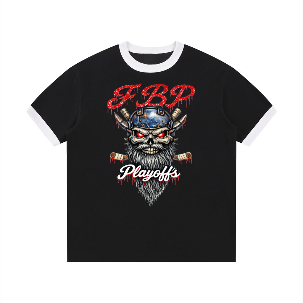 Contrast Edge Ribbed Crewneck T-Shirt Playoff