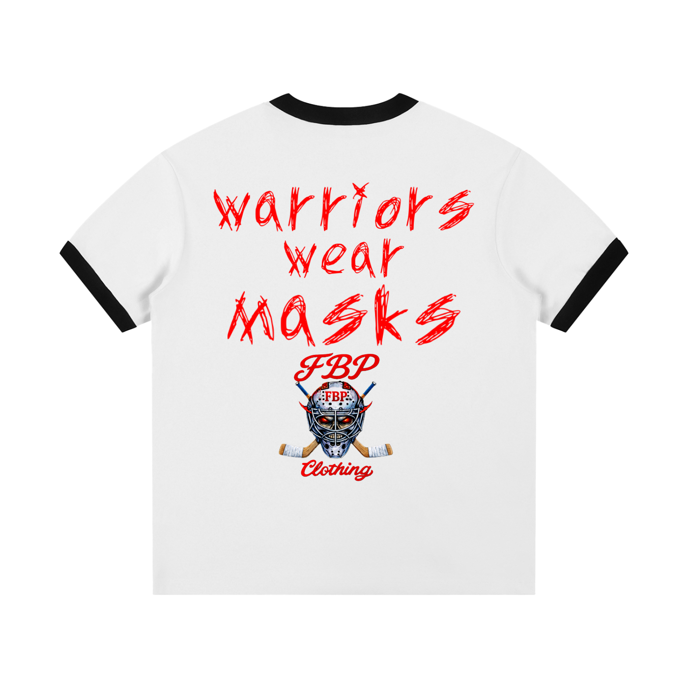 Contrast Edge Ribbed Crewneck T-Shirt Goalie Warrior