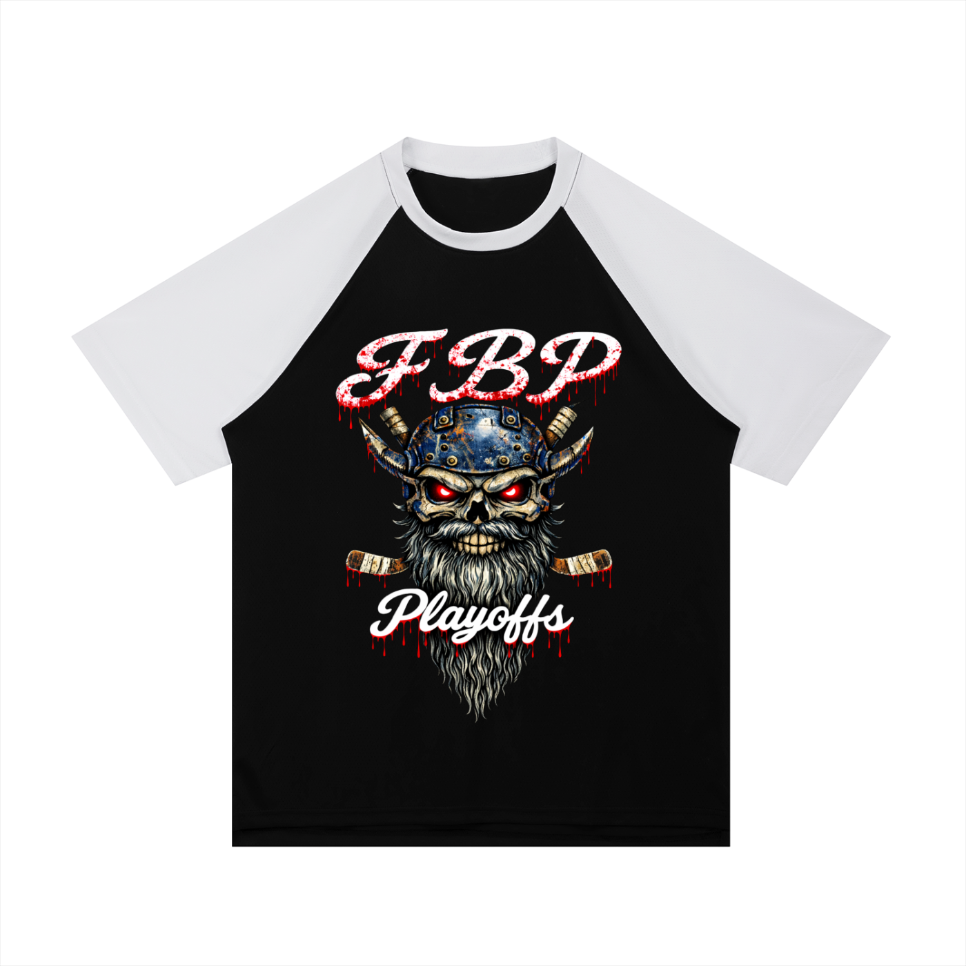 Contrast Raglan Sleeve Mesh T-Shirt Playoffs